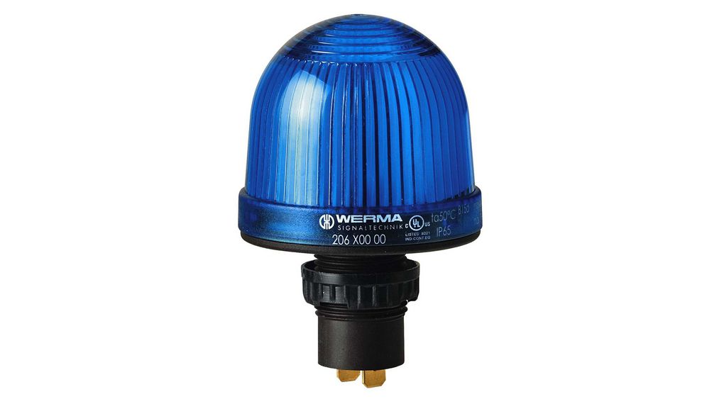 Signal Beacon 206 Continuous Blue 48V IP65 Tab Terminal