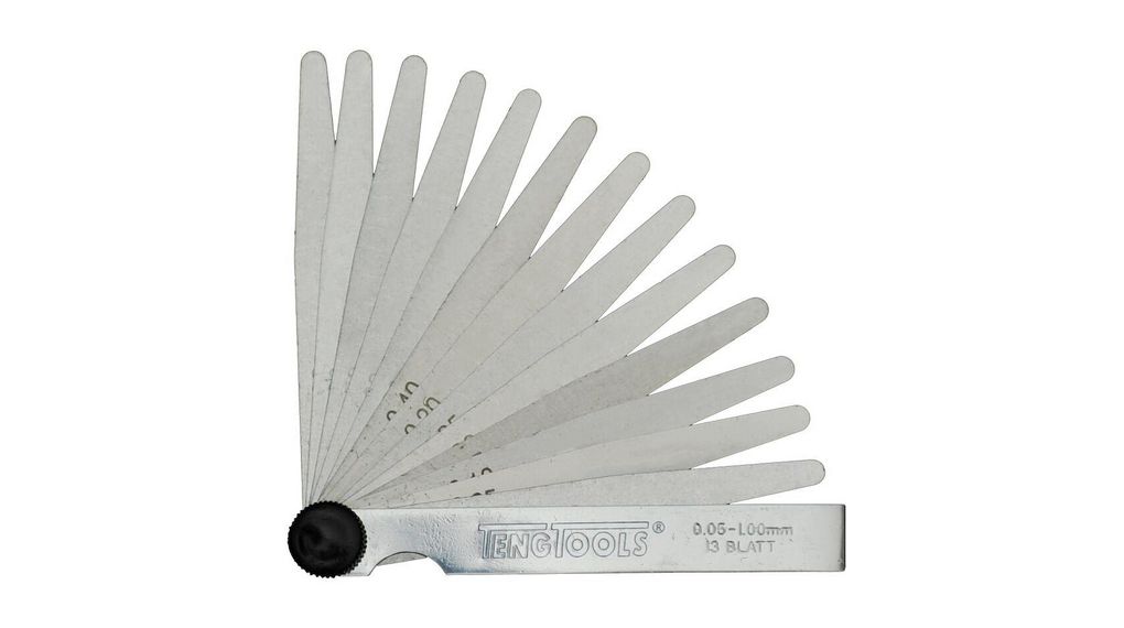 Teng Tools FG20200 Hardened Rolled Steel Feeler Gauge 0.05 - 1.0mm, 20 Blades