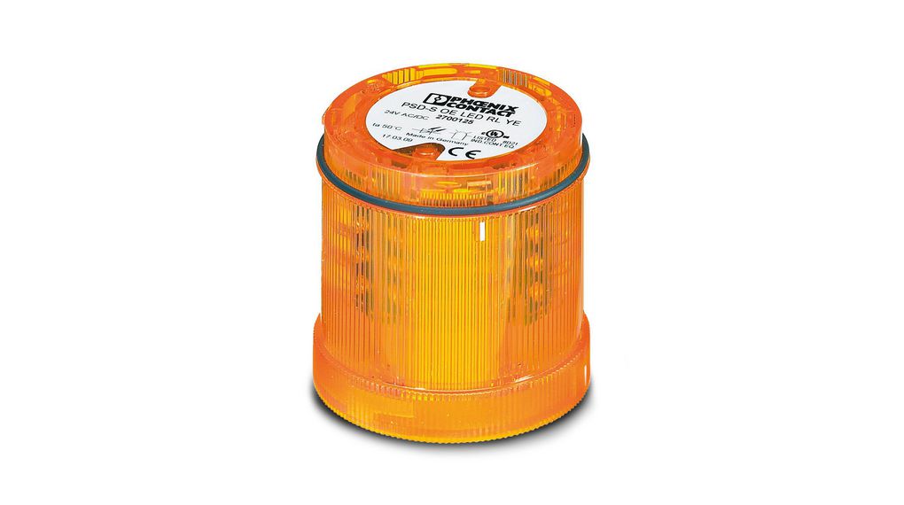 PSD Series Yellow Rotating Effect Flashing Light Element, LED Bulb24 V ac/dc, AC/DC, IP65 24VAC/VDC IP65