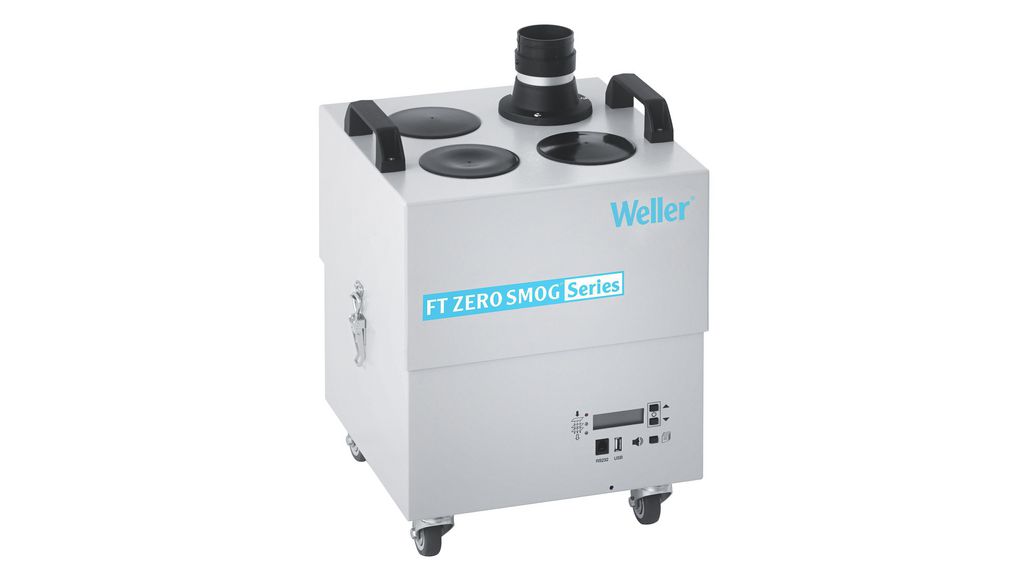 Weller Zero Smog 4V, 230V Solder Fume Extractor, Gases, Solvents, Welding Fumes, 275W, Type F - Schuko plug, Type G -