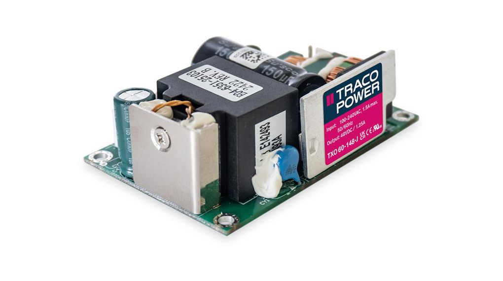 TRACOPOWER AC/DC Power Supply, TXO 60-112-J12 V60 W264V ac