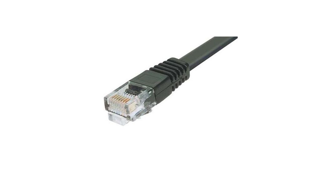 TRD, 3 ft, Black RJ45 to Male RJ45 Male Polyvinyl Chloride Sheath, CAT5e, 914mm, Black