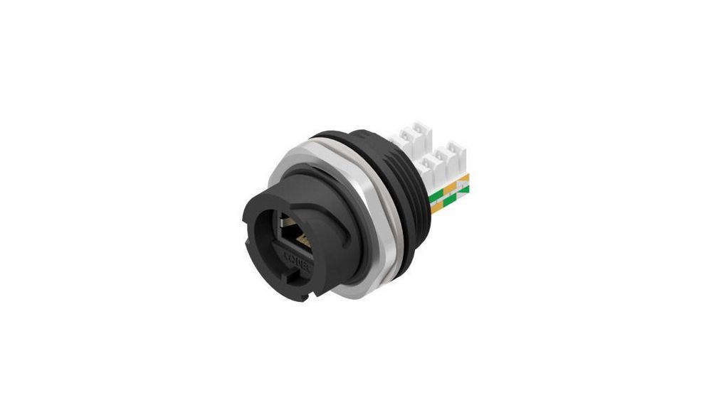 17-100 Series Ethernet ConnectorMale, Threaded, Cat5e, Shielded Shield Straight 1 Port Stecker Gerade