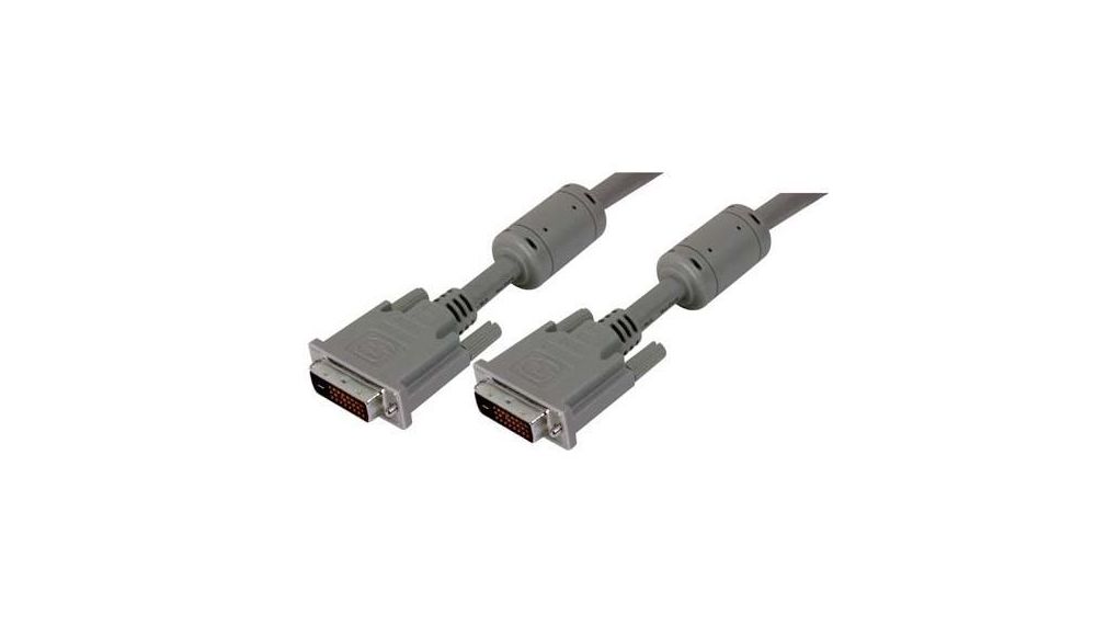 Male DVI-D Dual Link to Male DVI-D Cable, 5 ftGrey sheath, 1.52m