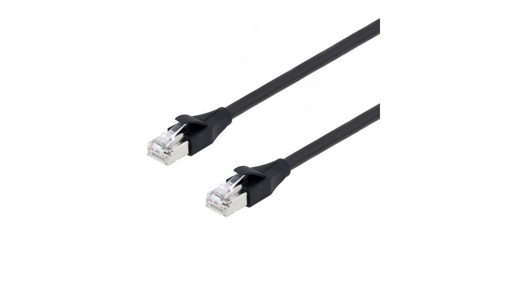 TRD, 3 m, Black RJ45 to Male RJ45 Male, Tin Plated Copper Alloy Braid Polyvinyl Chloride Sheath, CAT5e, 3m, Black