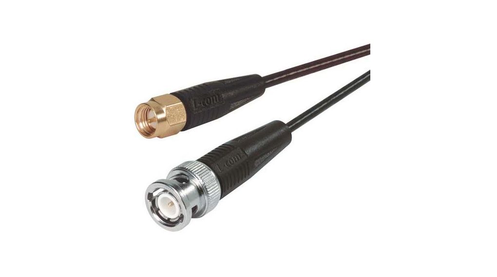 CC174 Series Male SMA to Male BNC, 5 ft 50 Ohm Polyvinyl Chloride (PVC) 50Ohm Schwarz