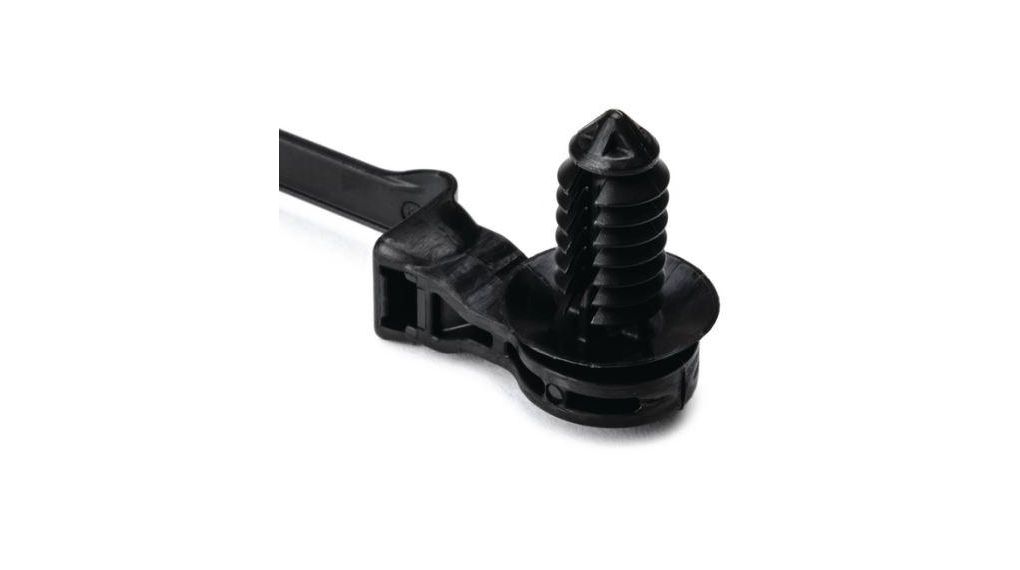 Cable Tie, 1-Piece Fixing Tie with Defined Offset 12.5 and 25.0 mm, 223.27 mm x 5.1 mm, Black Polyamide 223.27