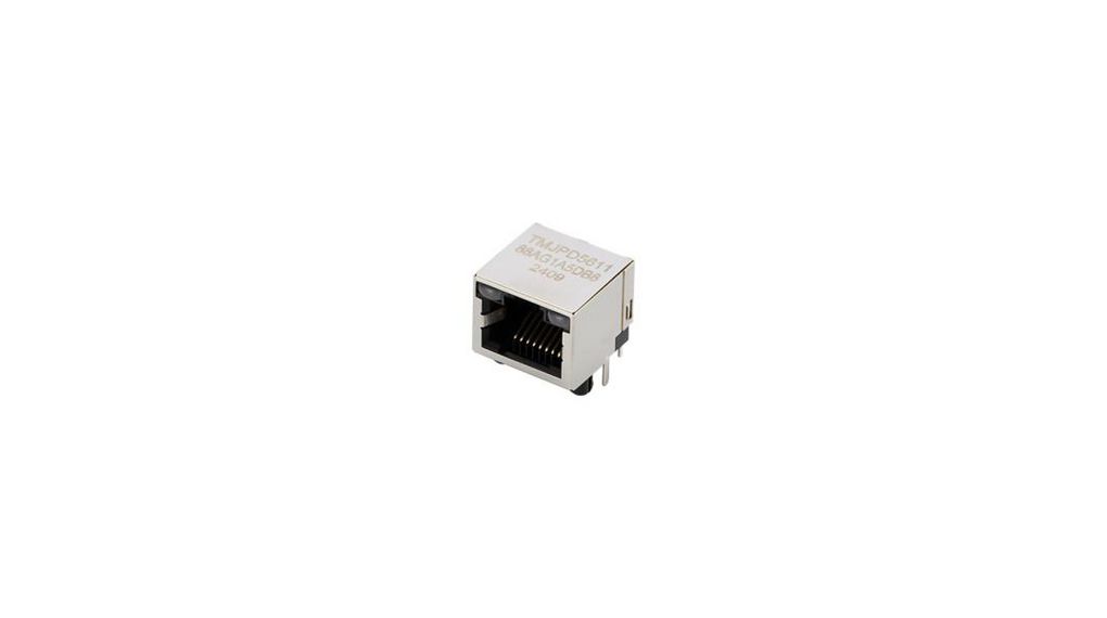 1 -Way TMJPD561188AG1A5DB6 Series Ethernet ConnectorFemale, Through Hole, Cat5e, Shielded Shield Right Angle 1 Right Angle