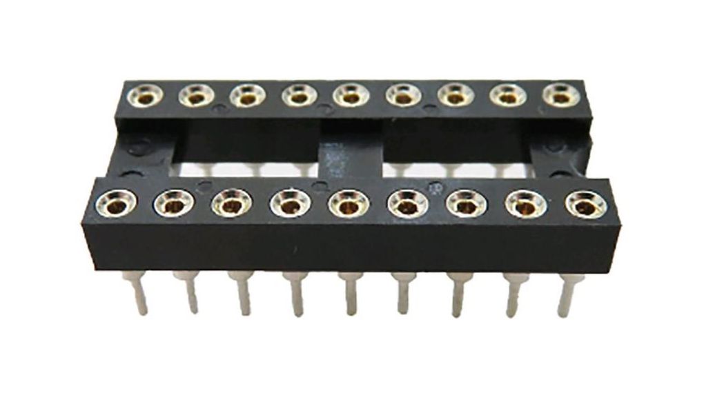 2.54mm Pitch 18 Way, Through Hole Turned Pin IC Dip Socket, 3A