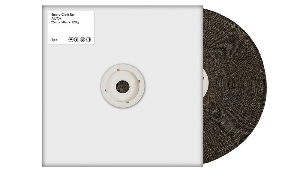 P120 Grit Sandpaper Roll, 50m x 25mm
