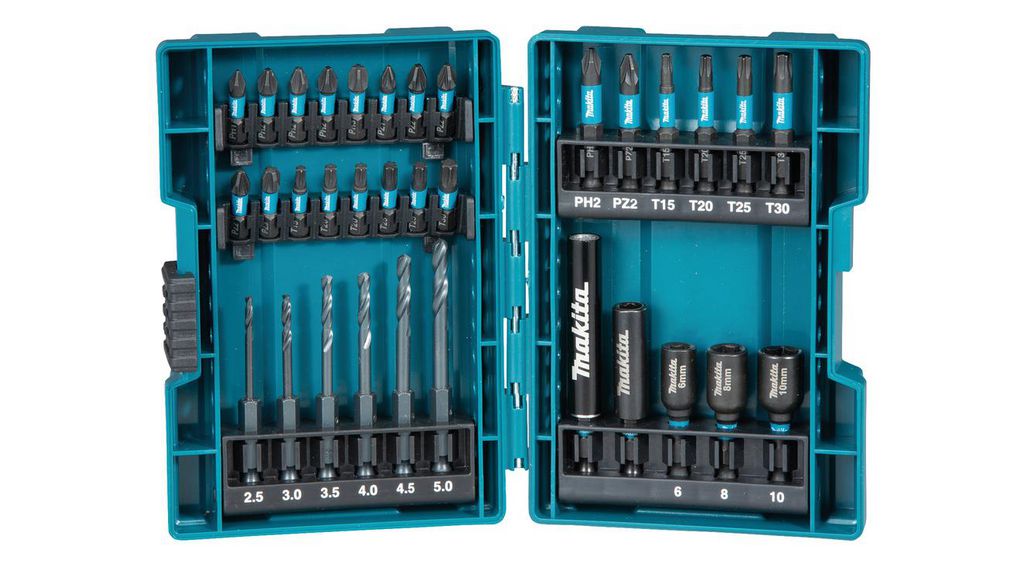 Makita Phillips, Pozidriv, Torx Screwdriver Bit Set, PH1, PH2, PH2, PH3, PZ1, PZ2, PZ2, PZ3, T15, T15, T20, T20, T25,