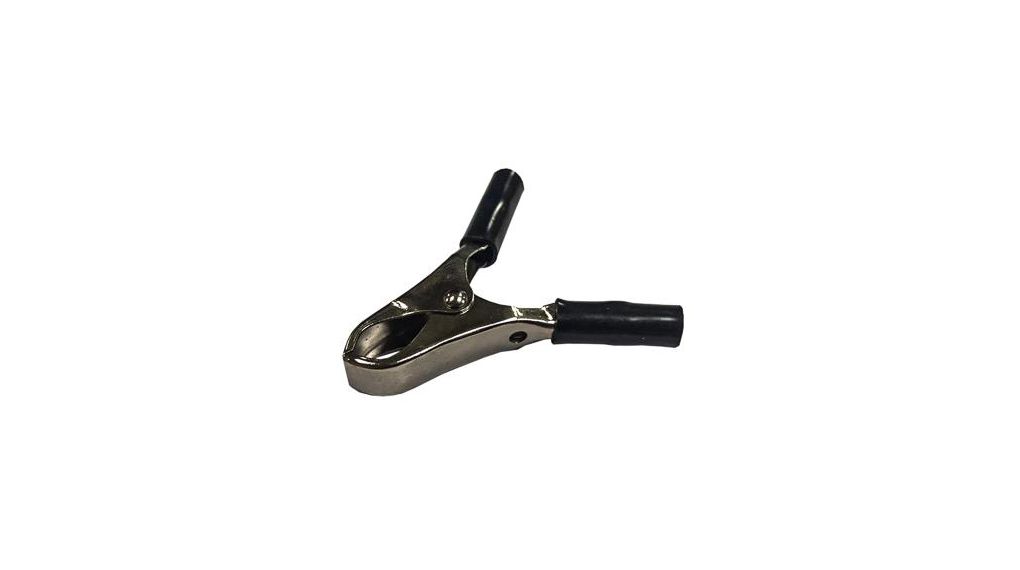 Crocodile Clip, Nickel Plated Contact, 15A, Black Paket med 5 delar