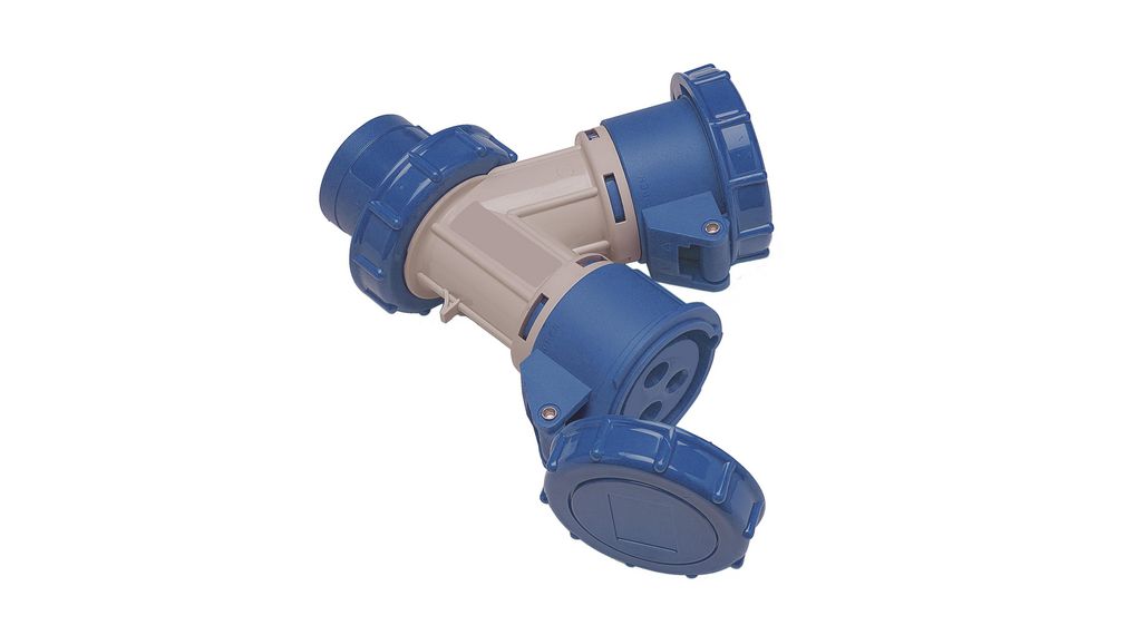 IP67 Blue 2P + E Industrial Power Connector Adapter Plug, Socket, Rated At 16A, 230 V