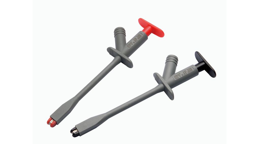 Black, Grey, Red Grabber Clip with Crocodile Jaws, 10A, 1000V, 4mm Socket