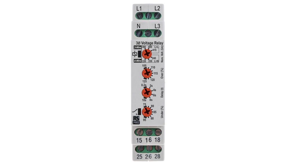 Relay Module Elfa 2257387 | RS PRO Phase, Voltage Monitoring Relay, 3 Phase, DPDT, DIN ...