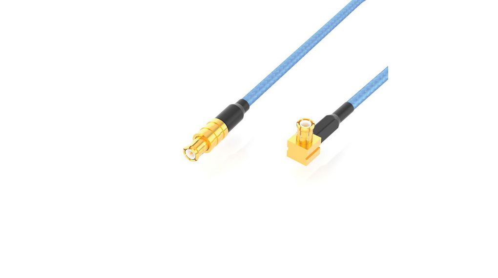 RF Cable Assembly, MCX Male Straight - MCX Male Angled, 200mm