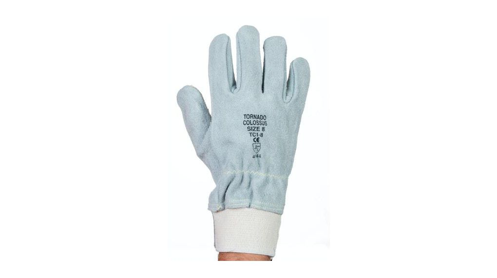 Tornado Colossus Grey Leather Cut Resistant Work Gloves, Size 10, Leather Coating