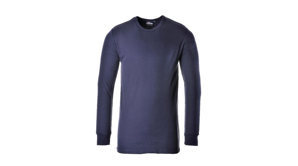 Navy Polyester Long Sleeve T-Shirt, Polyester, Navy