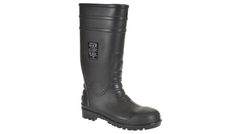 Portwest FW95 Black Stainless Steel Toe Capped Unisex Safety WellingtonEN ISO 20345:2011