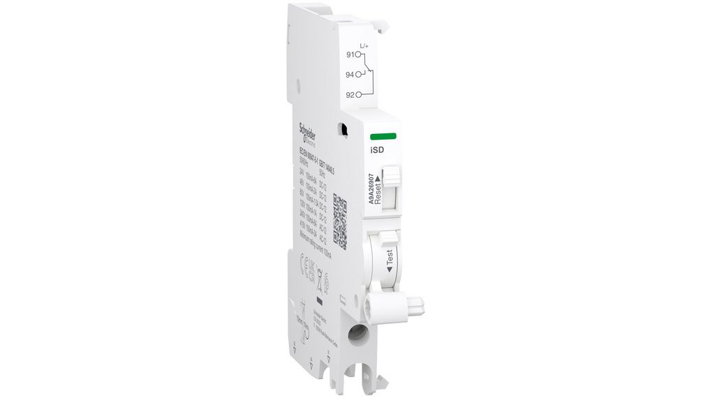 Schneider Electric Auxiliary Contact, 1 Contact, 1 C/O, Clip-On, Acti9 A9A