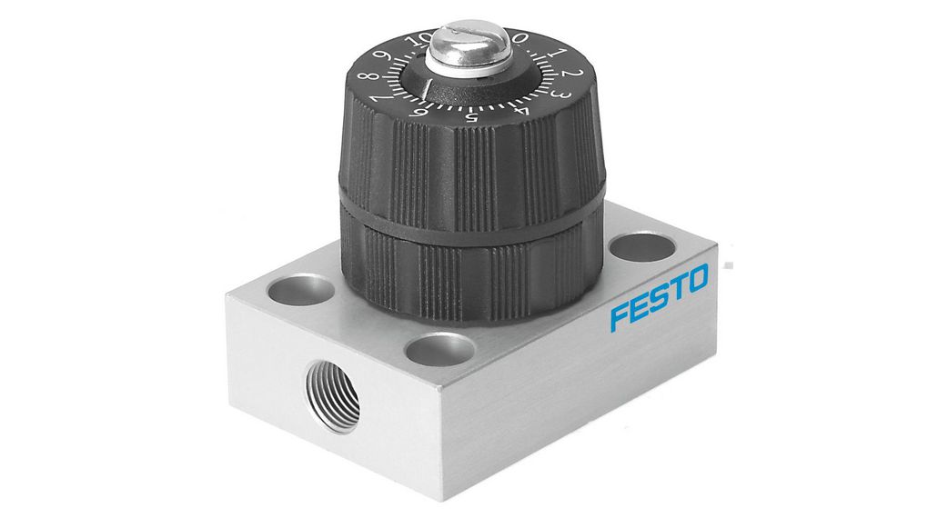 Festo Rotary Knob One Way Flow Control Pneumatic Control Valve GRP Series, G 1/8, G 1/8, 542023