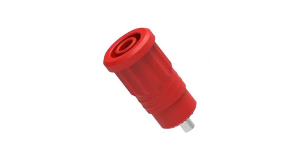 Electro PJP Red Female Banana Socket, 4 mm Connector, Press Fit Termination, 25A, 1kV, Nickel Plating Röd 25A