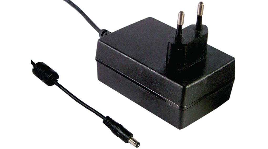 Plug-In strømforsyning GS25E Series 264V 700mA 25W Euro type C- kontakt (CEE 7/16) 2,1 x 5.5 mm sylinderplugg