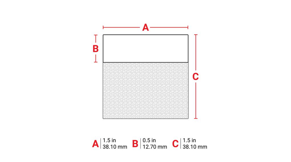 Etikettenrol, Polyvinylchloride (PVC), 38.1 x 12.7mm, 1000pcs, Wit