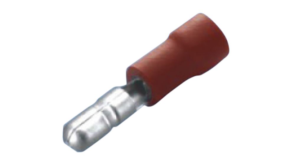 Krimpelhető csatlakozó, dugó, Piros, 0.5 ... 1.5mm², Vinil, 22.5mm, 100 darabos csomag