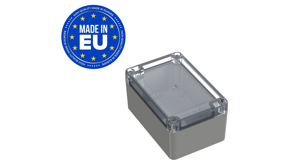 Plastic Enclosure with Clear Lid Universal 120x80x60mm Light Grey ABS / Polycarbonate IP65 / IK07