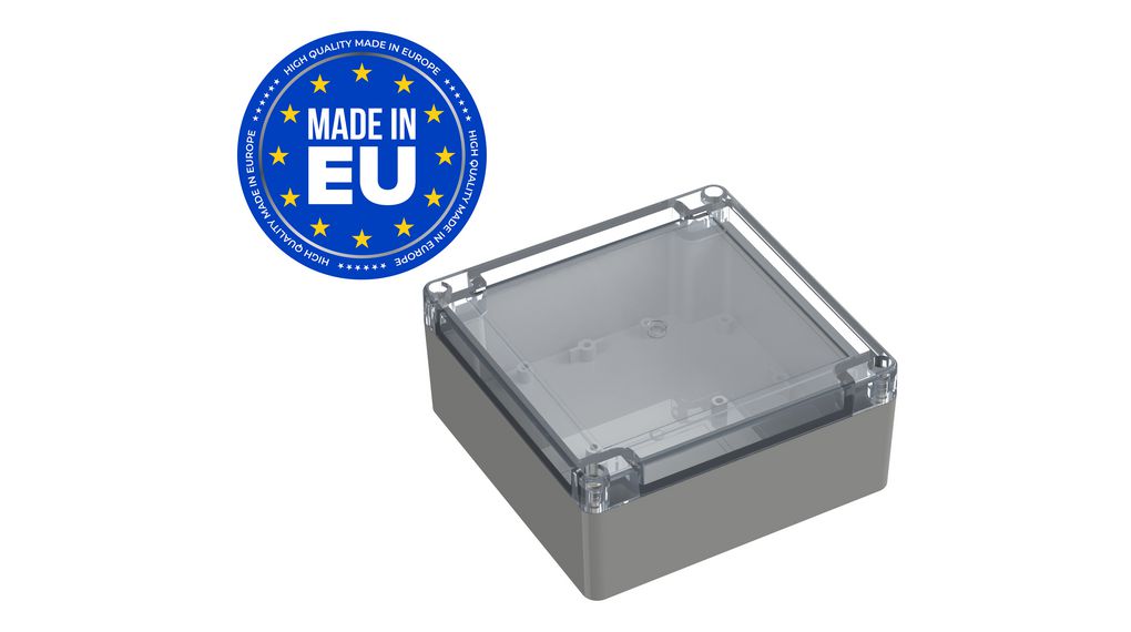Plastic Enclosure with Clear Lid Universal 135x135x60mm Light Grey ABS / Polycarbonate IP65 / IK07