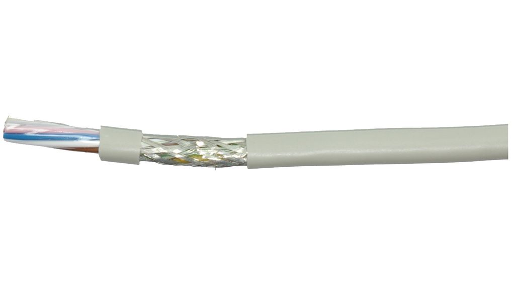 Multicore Cable, CY Copper Shield, PVC, 2x 0.25mm², 100m, Grey