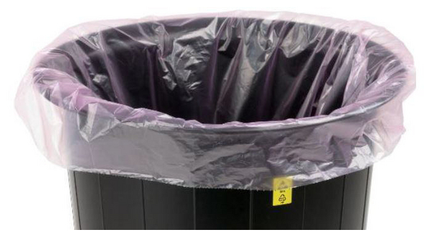 Worki ESD na odpady, opakowanie 10 szt., 120l, 1.18x680mm, Polietylen (PE), Różowy