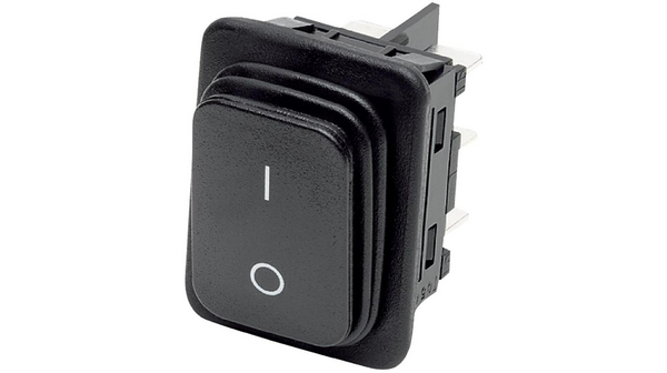 Rocker Switch, 10 A, 2CO, 250V, ON-OFF, IP65, Black