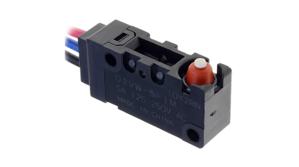 Micro Switch D2VW, 5A, 1CO, 1.96N, Pin Plunger