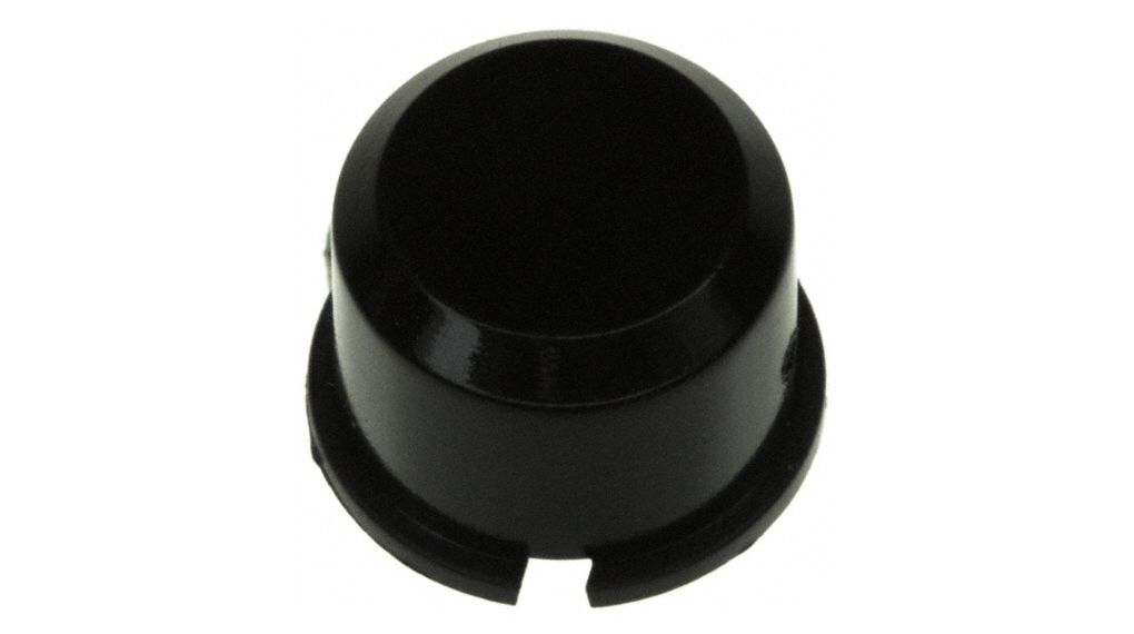 Switch Cap Round 9.6mm Black Plastic