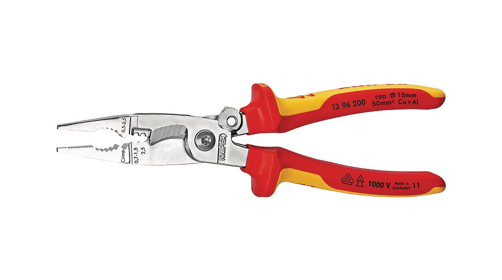 Electricians Pliers with Cable Cutter VDE, 15mm, 200mm