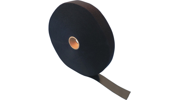 Hook and Loop Cable Tie on Reel 25m x 20mm Fabric / Polyamide Black