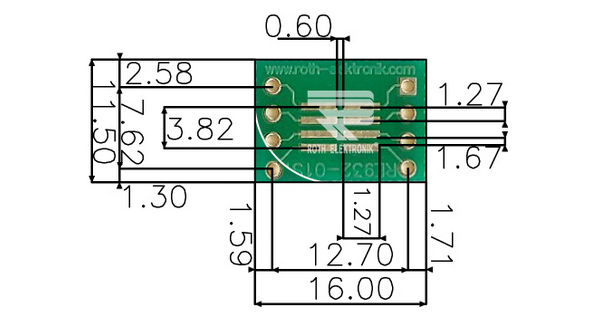 Prototyping Board 11.5 x 16mm FR4 Epoxy Fibre