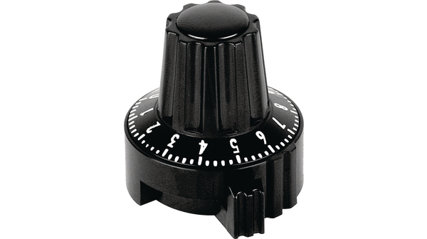 Locking knob with scale 22.8mm Black Plastic Without Indication Line Rotary Potentiometer & Switch Panel Control Systems