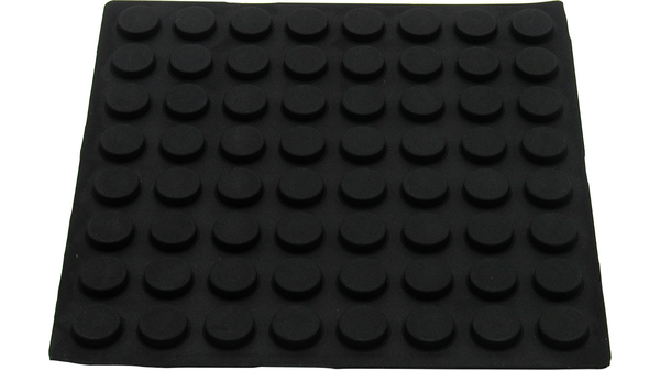 Rubber Mat, Round, 10.8x10.8x3.2mm, Black
