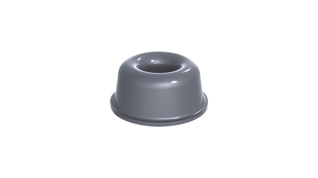 Rubber Feet, Recessed, 22.3x22.3x10.1mm, 65 Shore A, Grey
