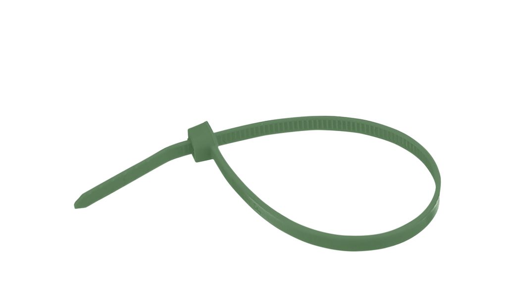 Kábelkötöző 300 x 4.8mm, Poliamid 6.6 W, 215.75N, Zöld, 100 darabos csomag
