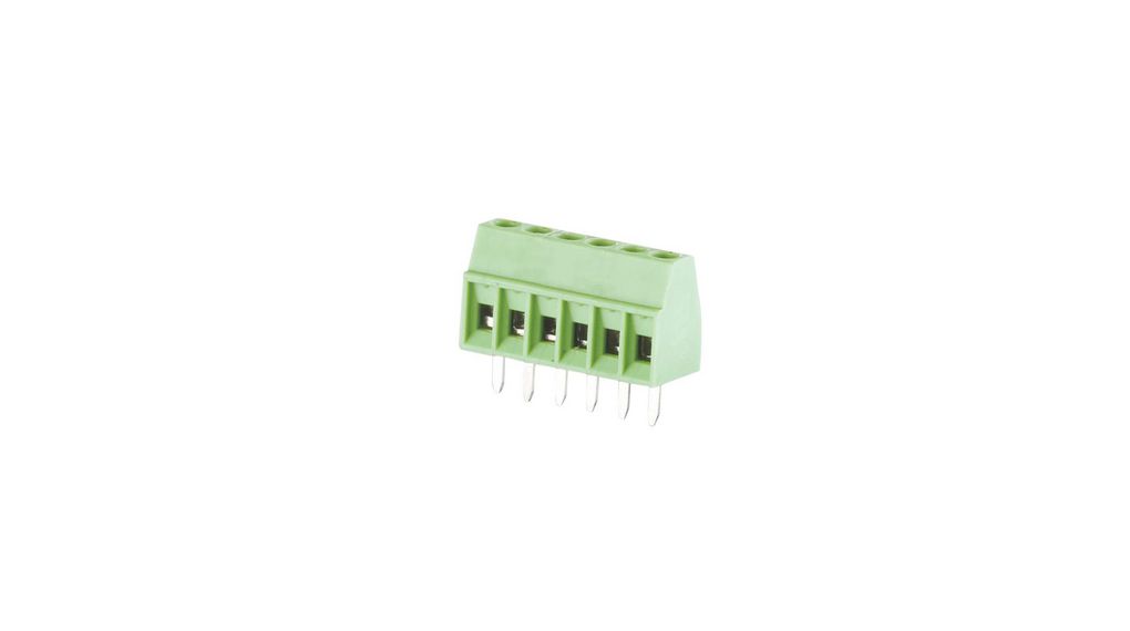 PCB Terminal Block, THT, 2.54mm Pitch, Right Angle, Screw, Clamp, 10 Poles