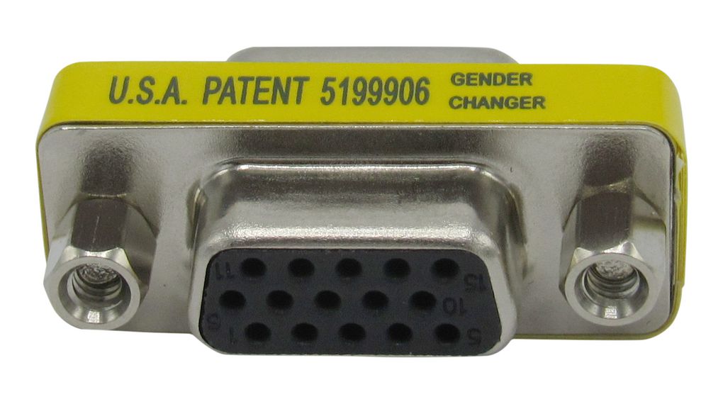 Mini D-Sub Gender Changer, HDB-15 Socket - HDB15 Socket