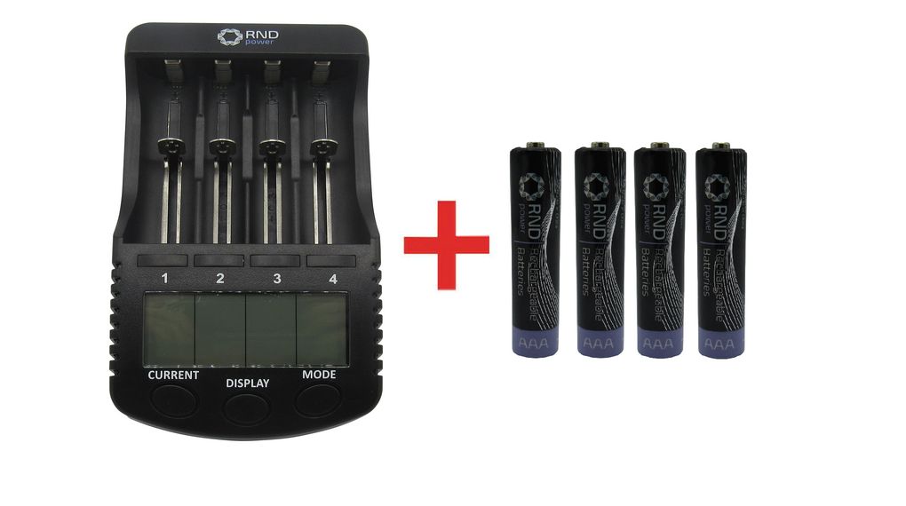 Intelligent Universal Battery Charger + NiMH AAA Rechargeable Batteries
