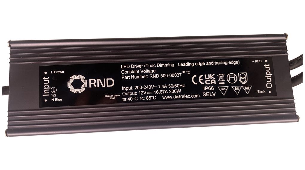 Sterownik LED, triak z możliwością przyciemniania, stałonapięciowy, 200W 8.3A 24V IP66