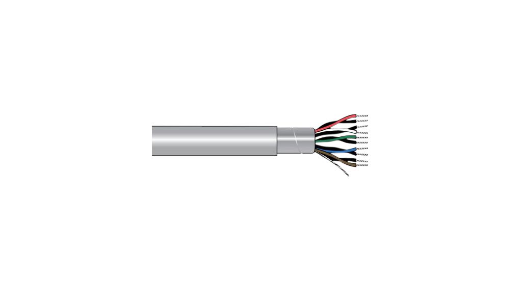 Meeraderige kabel PVC 1x2x0.35mm² Vertind koper Grijs 30m