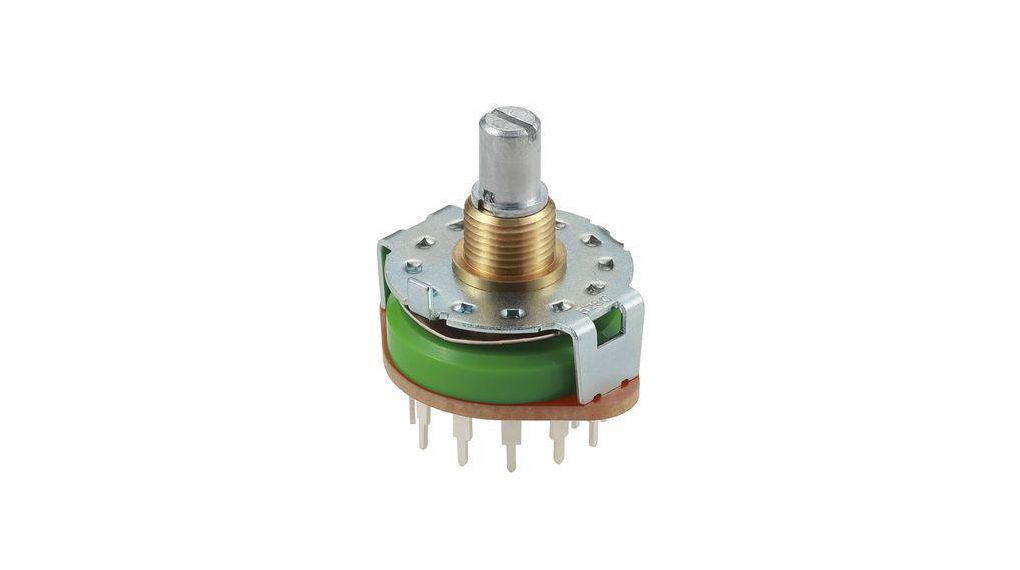 Alpine, 5 Position DP5T Rotary Switch, 250 mA, PC Pin