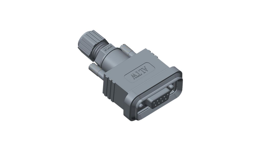 D-Sub-connector, kabelbevestiging, 3,5 ... 7 mm, Aansluiting, DE-9, Solderen
